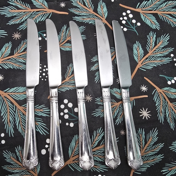 Elegant Silver Dinner Knives Set of 5 - Picture 1 of 6